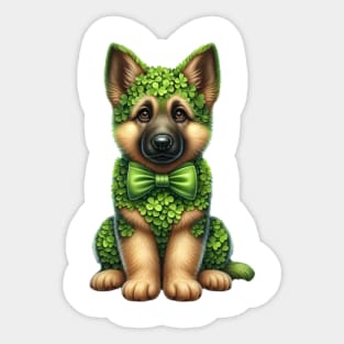 Clover German Shepherd Dog St Patricks Day Sticker